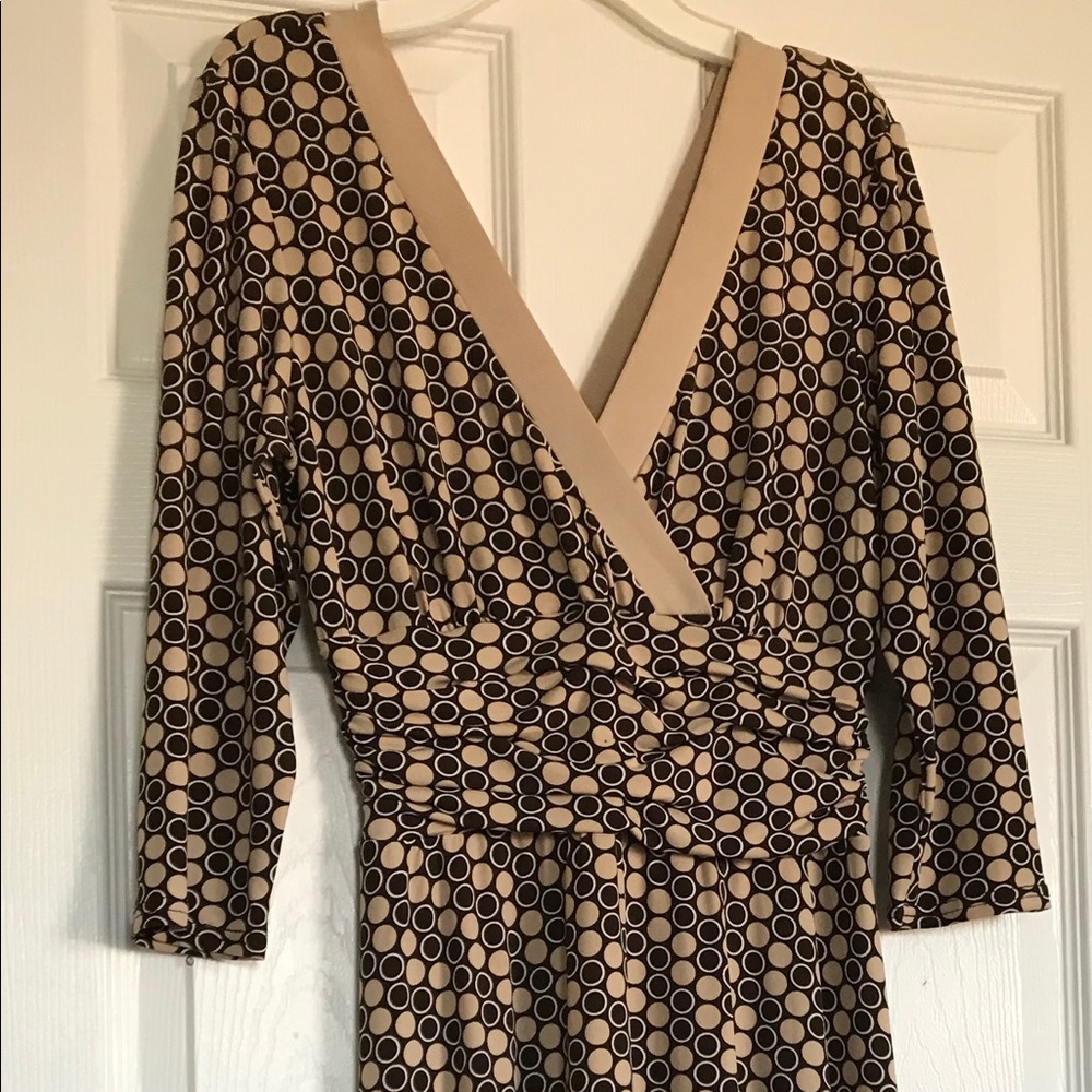 USED Studio 3/4 Sleeve Dress-Petite Circle Pattern